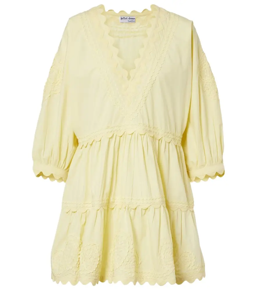 Juliet Dunn Embroidered cotton minidress