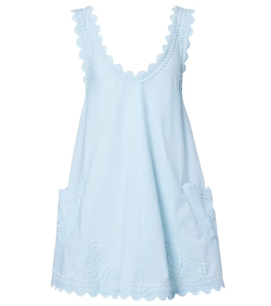 Juliet Dunn Embroidered cotton minidress