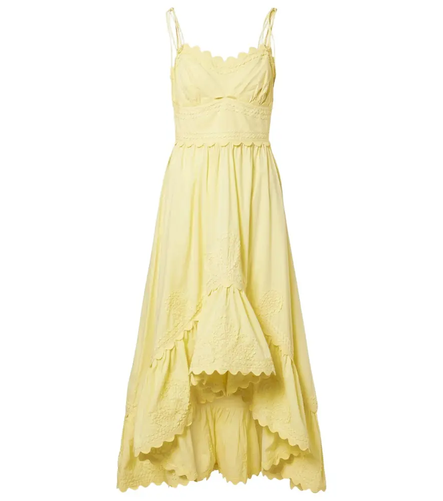 Juliet Dunn Embroidered cotton midi dress