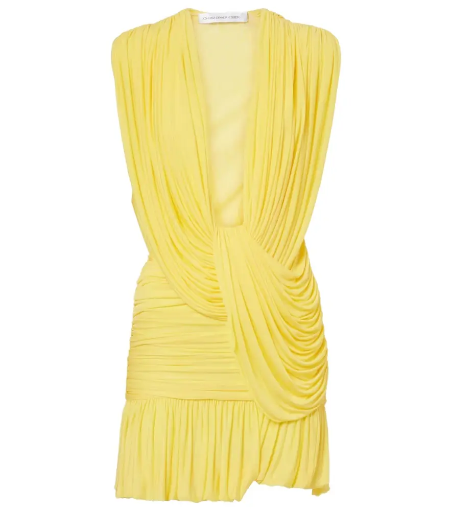Christopher Esber Ripple ruched draped jersey minidress