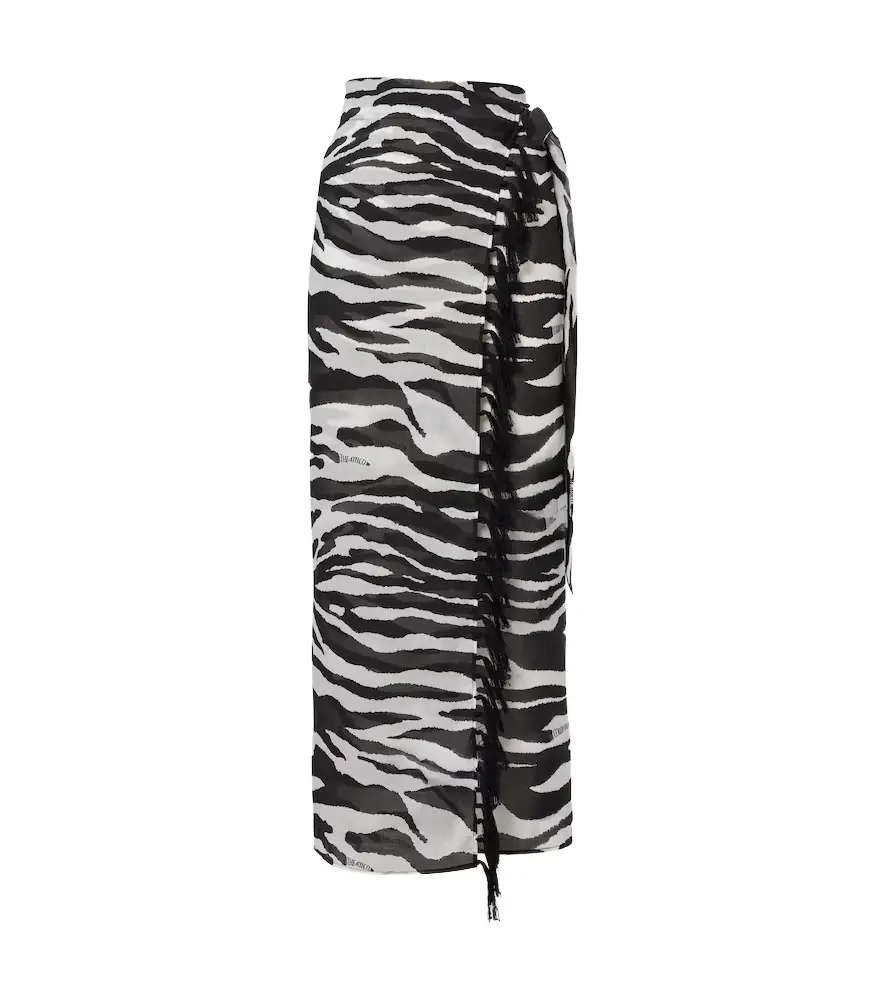 The Attico Zebra-print cotton muslin beach cover-up
