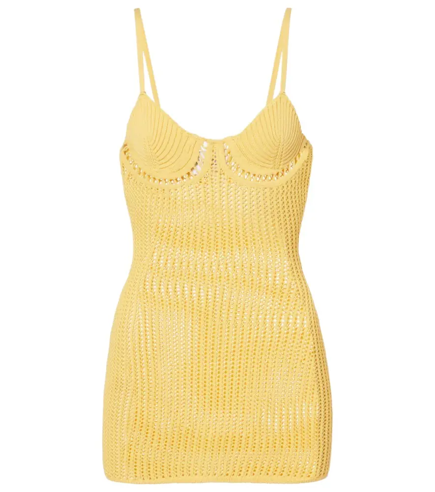 The Attico Crochet cotton-blend minidress