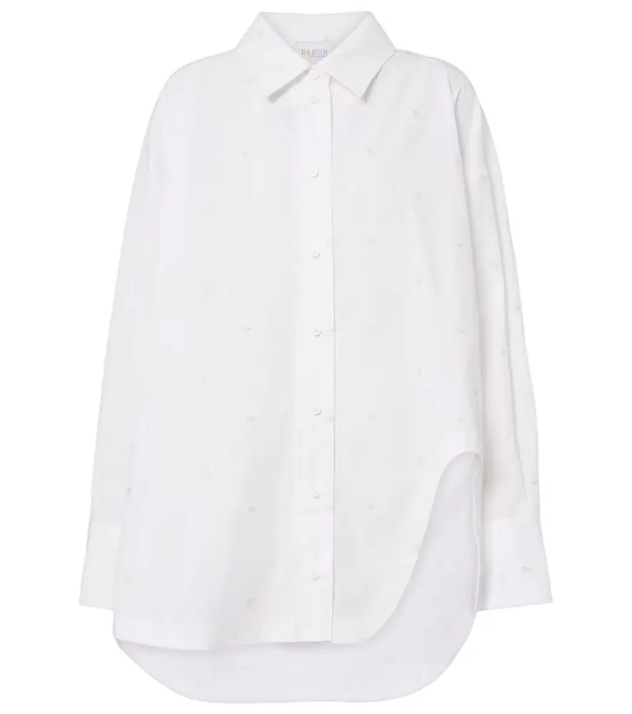 The Attico Embroidered cotton-blend poplin shirt