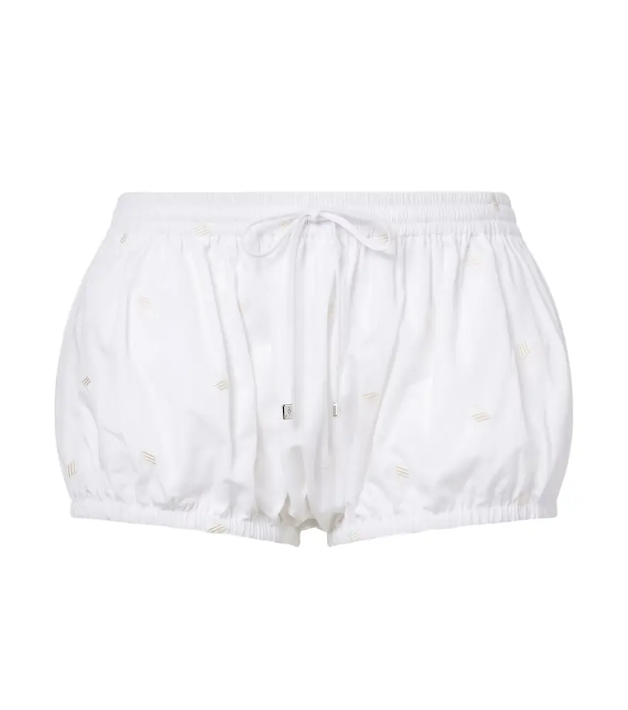 The Attico Embroidered cotton shorts