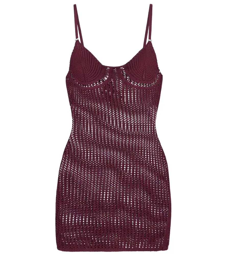 The Attico Crochet cotton-blend minidress
