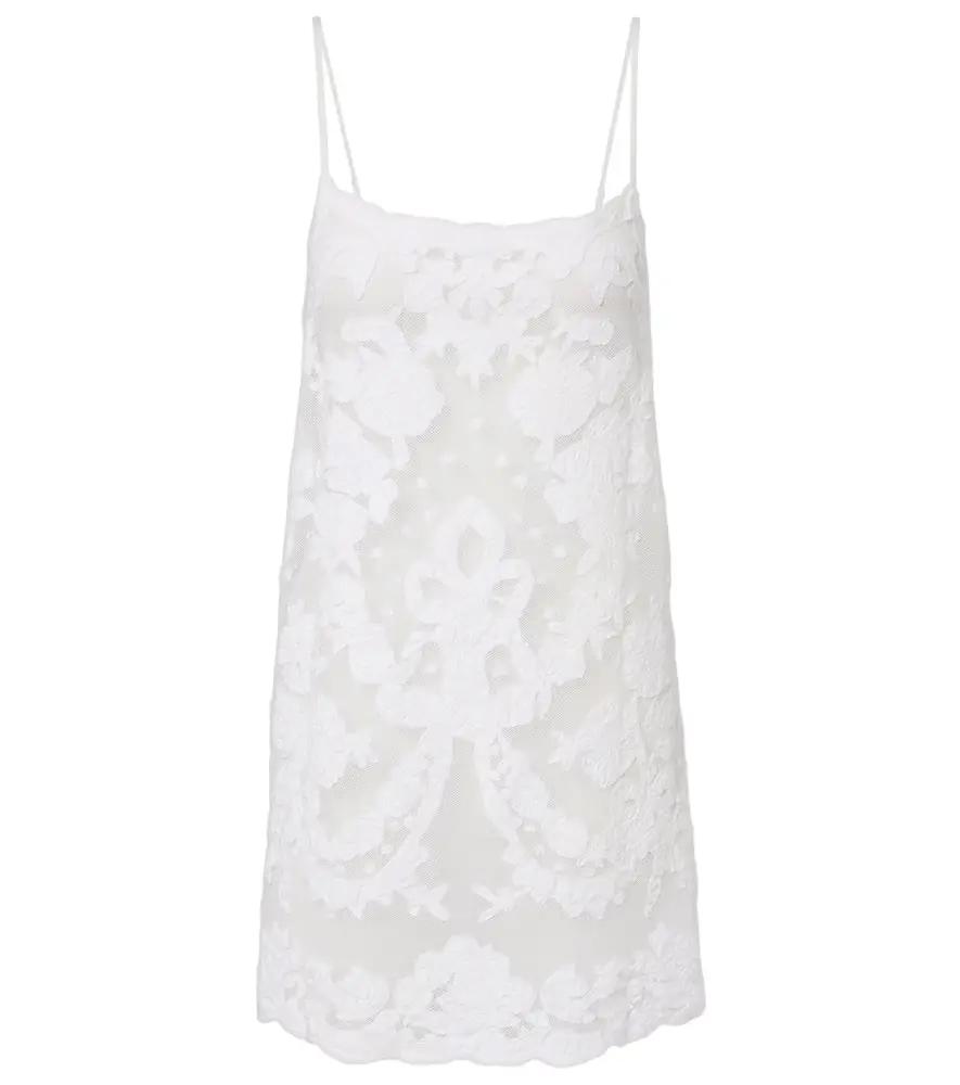 Juliet Dunn Embroidered cotton minidress