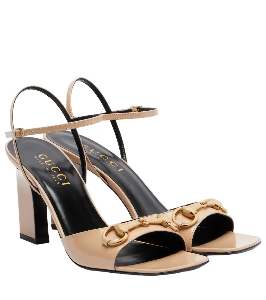 Gucci Signora Horsebit leather slingback sandals