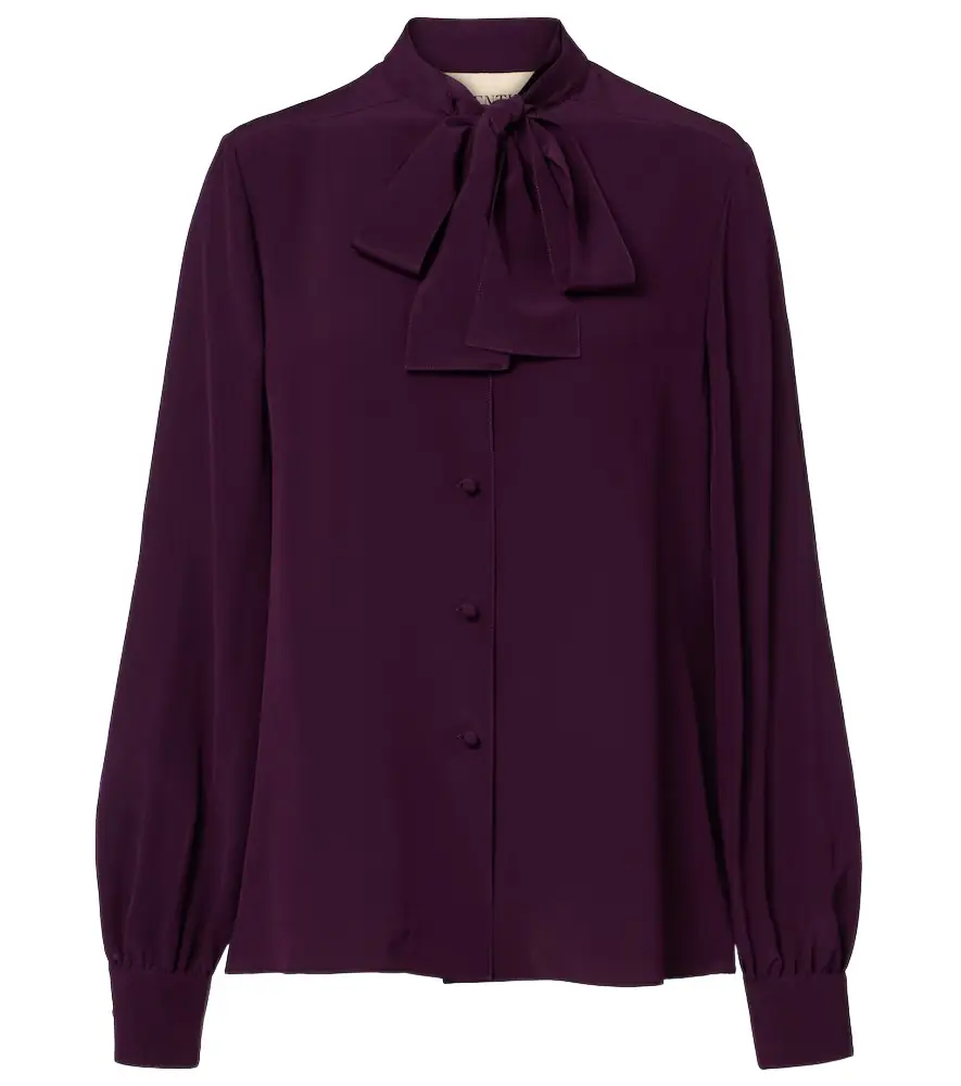 Valentino Tie-neck silk crêpe de chine blouse