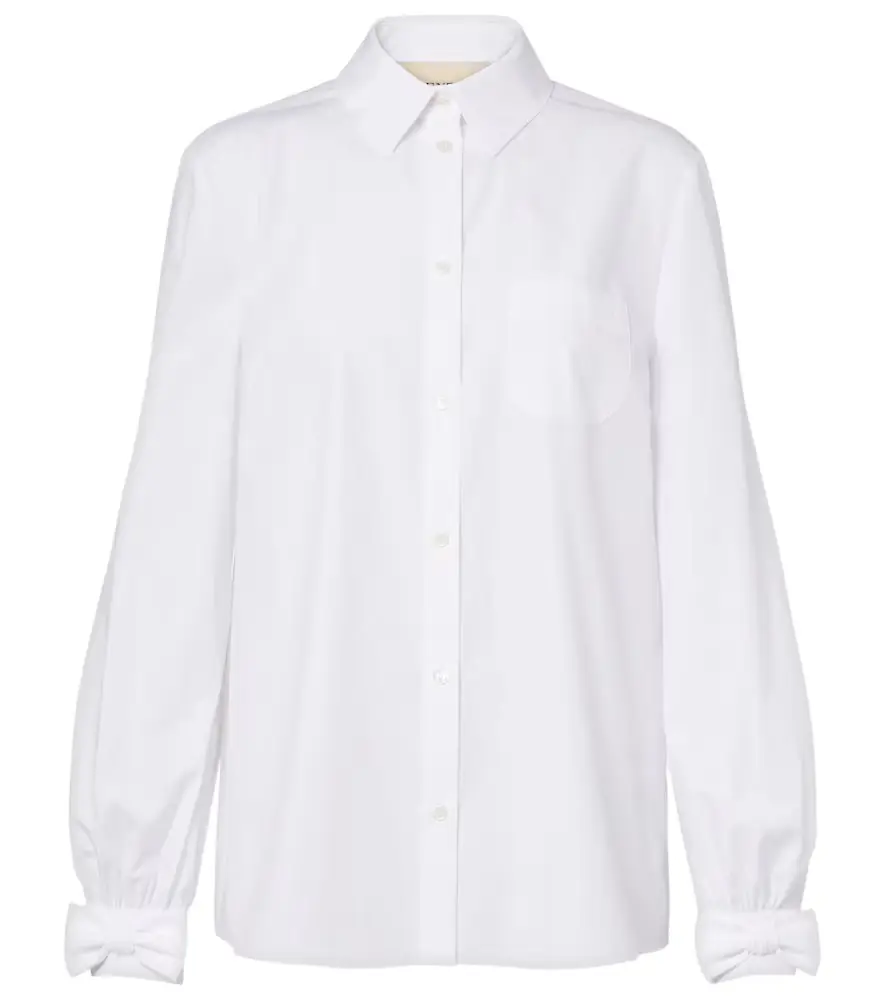 Valentino Bow-detail cotton poplin shirt