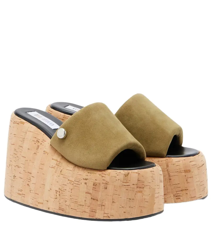 The Attico Mochi suede platform slides