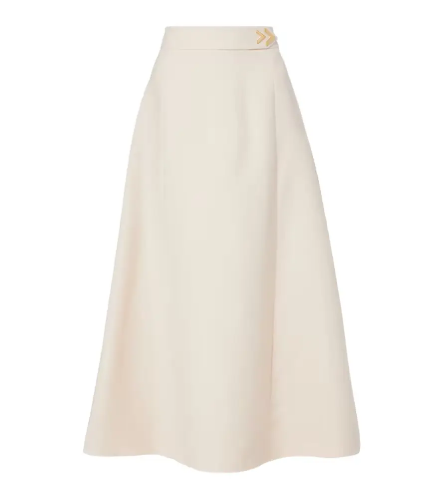 Valentino VGold Crepe Couture midi skirt