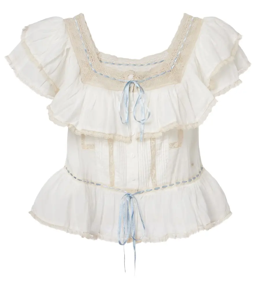 Rixo Melisa embroidered cotton blouse