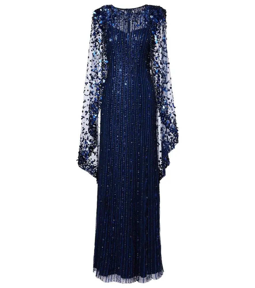 Jenny Packham Caped embellished gown