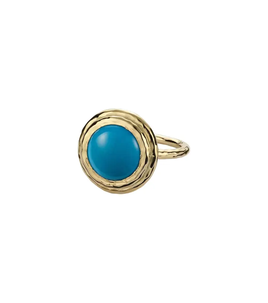 Octavia Elizabeth Coral Beach Allia 18kt gold ring with turquoise