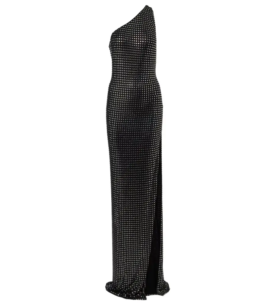 Gucci Embellished one-shoulder jersey gown