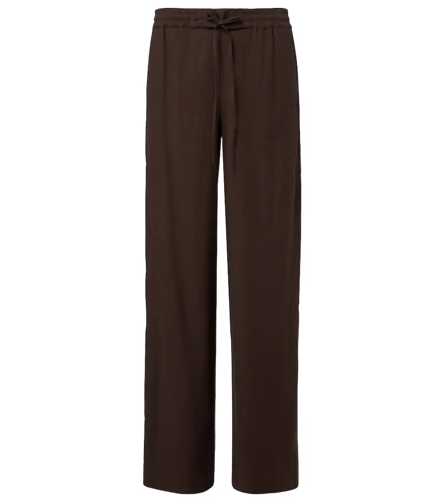 Vince Linen and rayon-blend wide-leg pants
