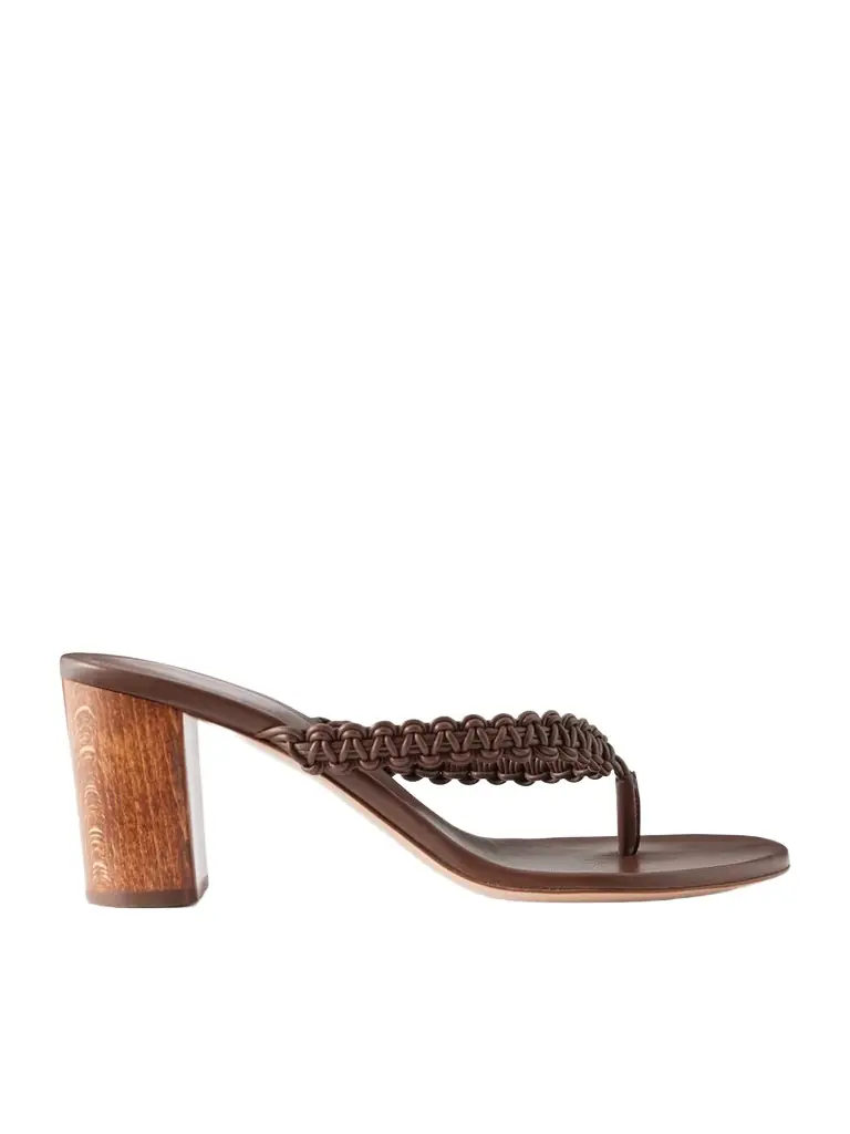 Gianvito Rossi 70 Woven Leather Thong Sandals