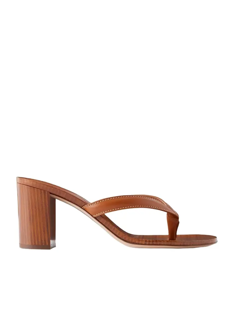 Gianvito Rossi Leather 70 Heel Thong Sandals