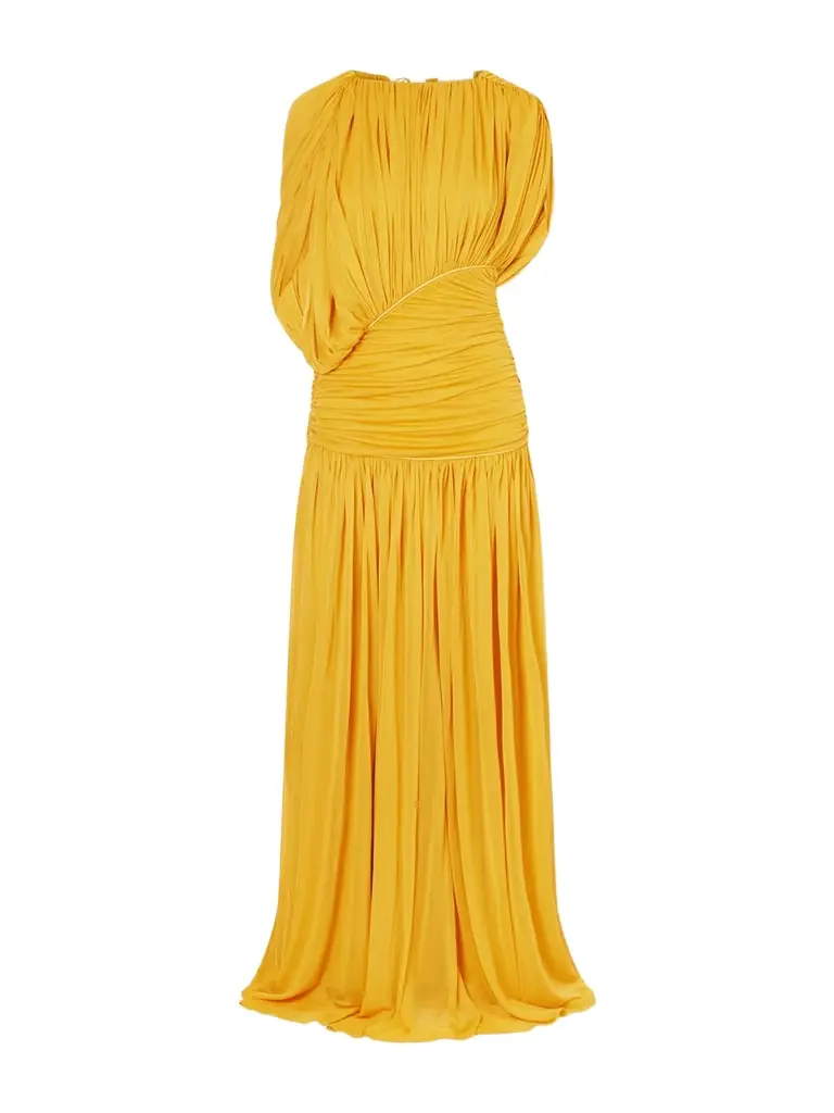 Tove Gathered Chiffon Gown