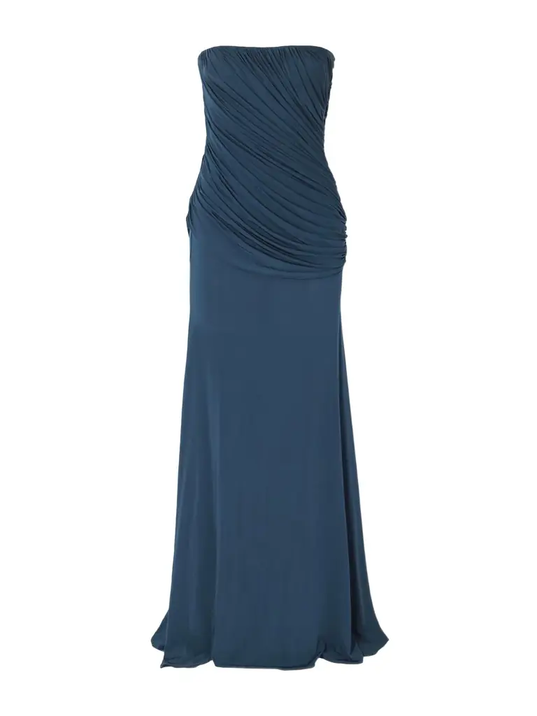 Alex Perry Strapless Draped Jersey Gown
