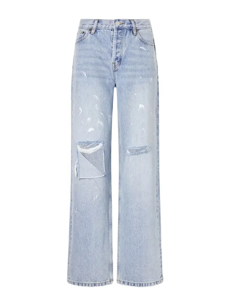 STILL HERE Painter Distressed Mid-rise Straight-leg Jeans