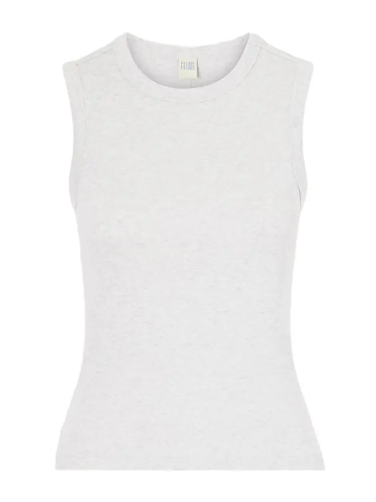 FLORE FLORE Esmé Ribbed Organic Cotton-jersey Tank