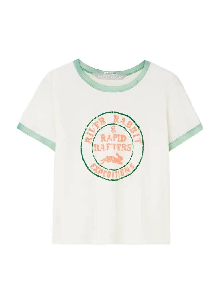 Mother Itty Bitty Cropped Flocked Cotton-jersey T-shirt