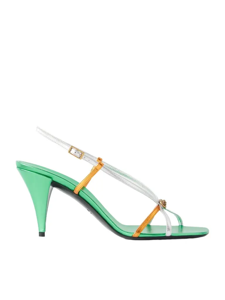 Versace 80 Metallic-leather Sandals
