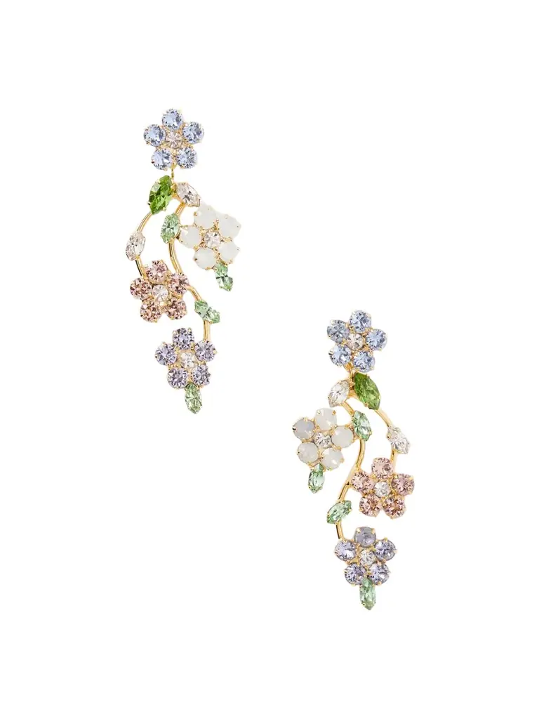 Jennifer Behr Adeline Gold-tone Crystal Earrings