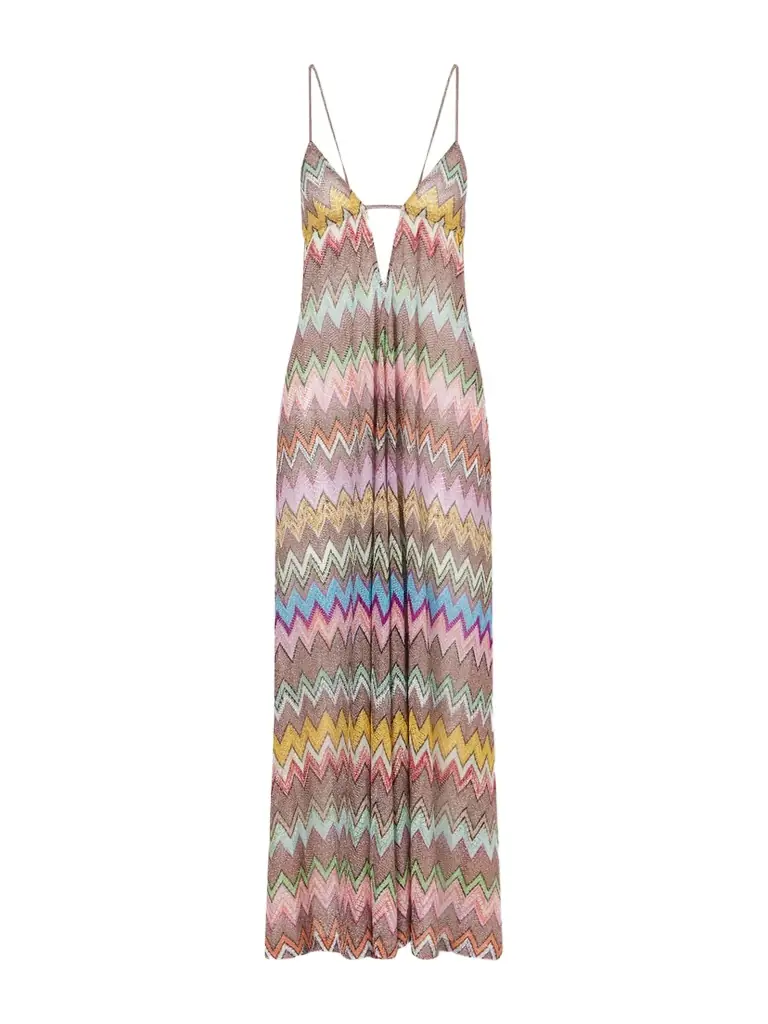 Missoni Striped Metallic Crochet-knit Coverup