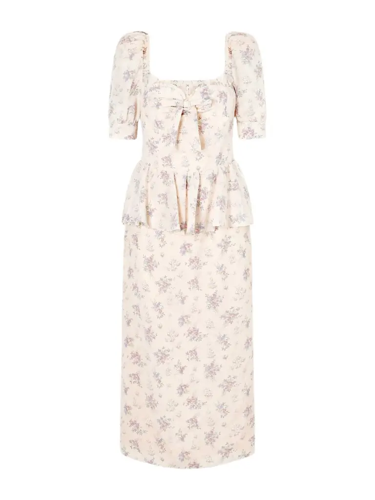 Alessandra Rich Floral-print Silk-satin Midi Dress
