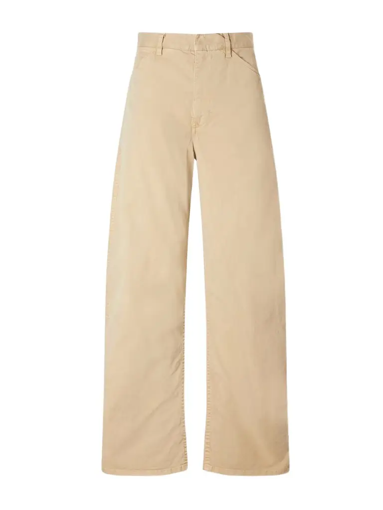Nili Lotan Tribeca Brushed Cotton-blend Twill Barrel-leg Pants