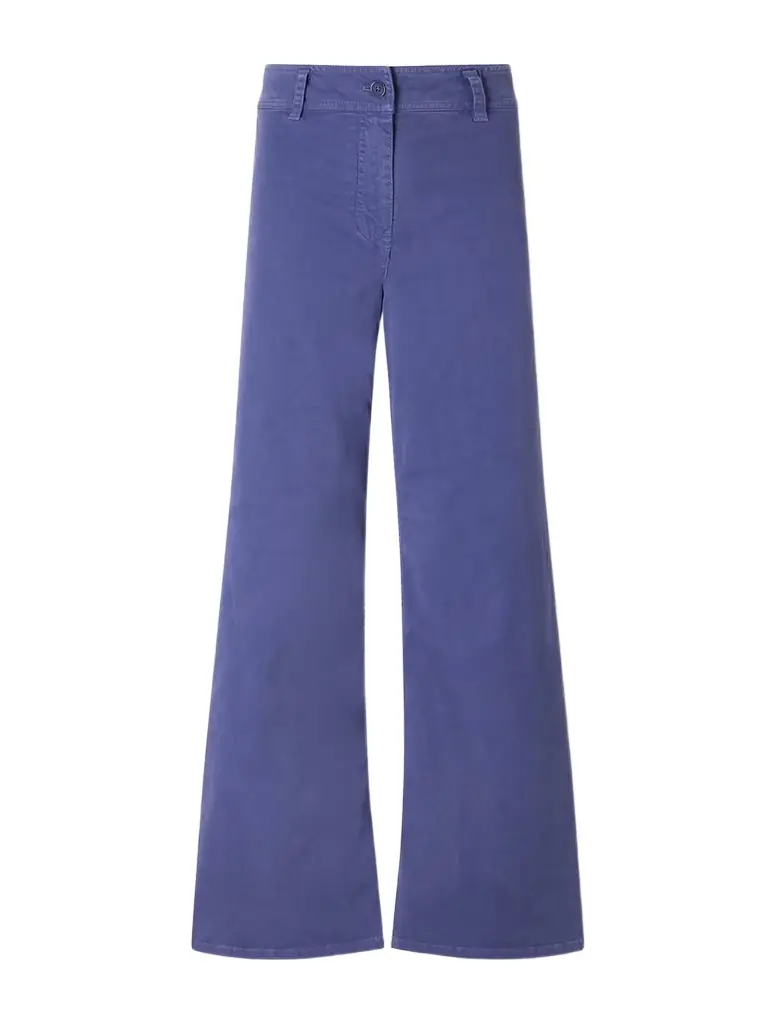 Nili Lotan Megan Cotton-blend Wide-leg Pants