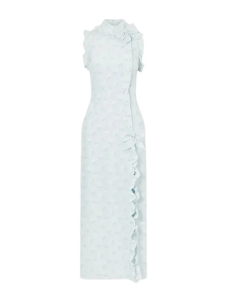 Alessandra Rich Printed Silk Midi Dress