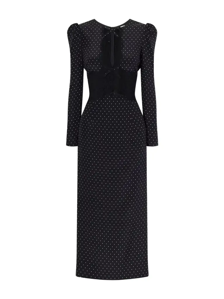 Alessandra Rich Polka-dot Silk Midi Dress