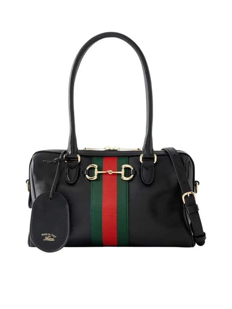 Gucci Borsetto Small Webbing-trimmed Leather Shoulder Bag