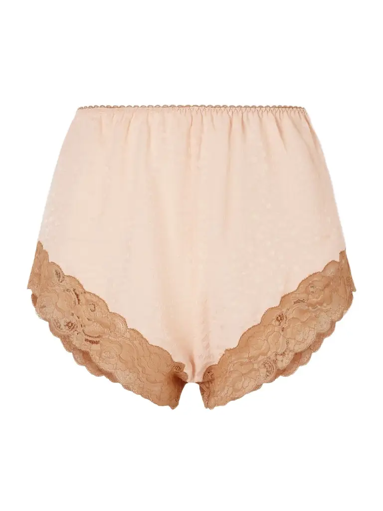 Chloé Lace-trimmed Silk-jacquard Shorts