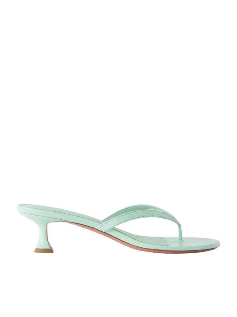 Amina Muaddi Juliette 45 Leather Thong Sandals