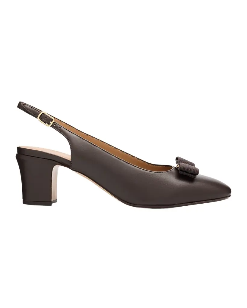 Ferragamo 55mm Vetty Leather Slingback Pumps