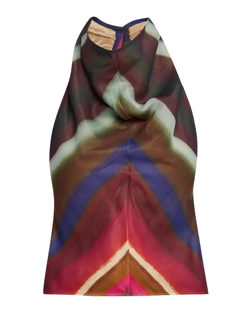CHRISTOPHER JOHN ROGERS Louie Stripe Cowl Halter Top