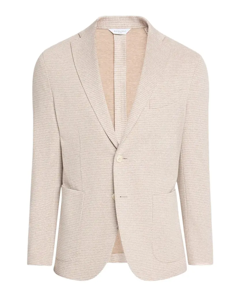 Boglioli Men 's Cotton and Linen Houndstooth Single-Breasted Sport Coat