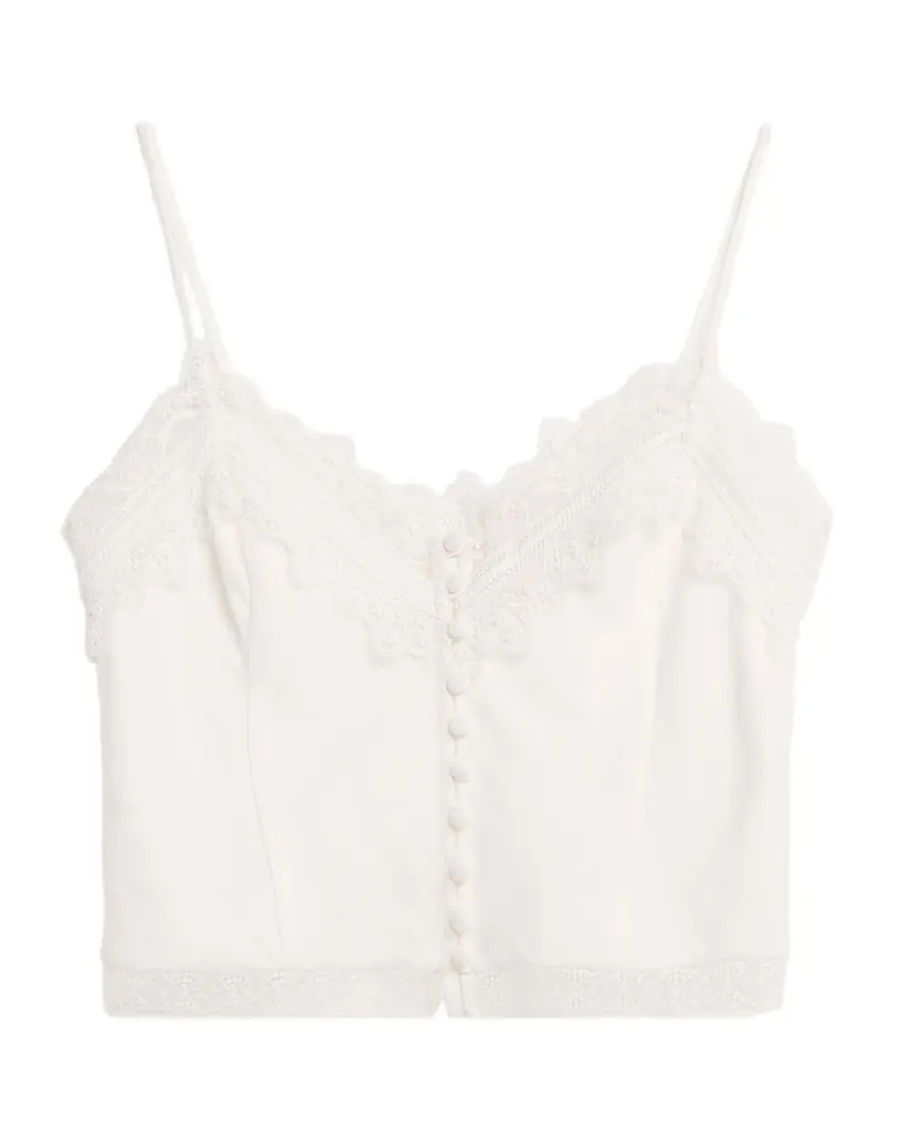 Ramy Brook Ayda Lace-Trim Linen Tank Top