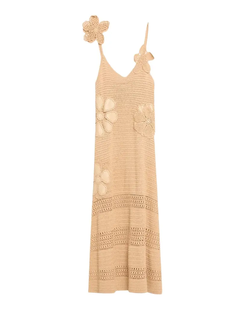 Ramy Brook Camille Floral Crochet Midi Dress