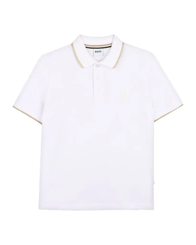 BOSS Boy 's Short-Sleeved Cotton Polo Shirt, Size 4-
