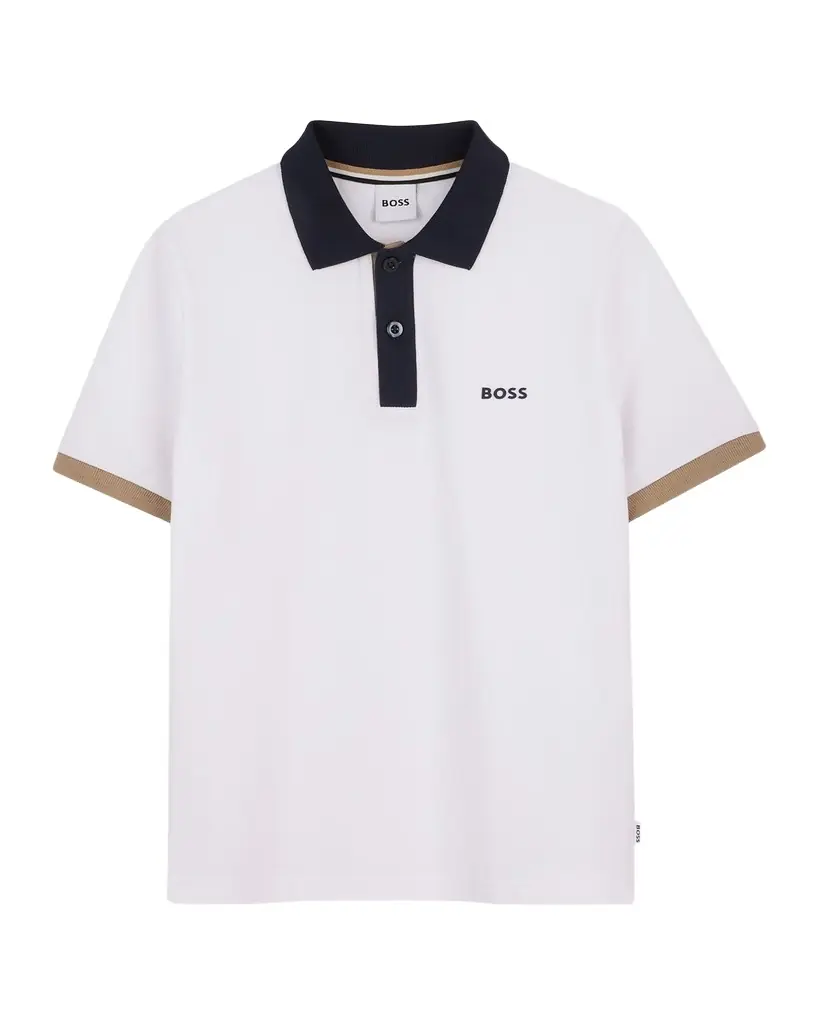 BOSS Boy 's Stretch Cotton Short-Sleeve Polo Shirt, Size 4-6