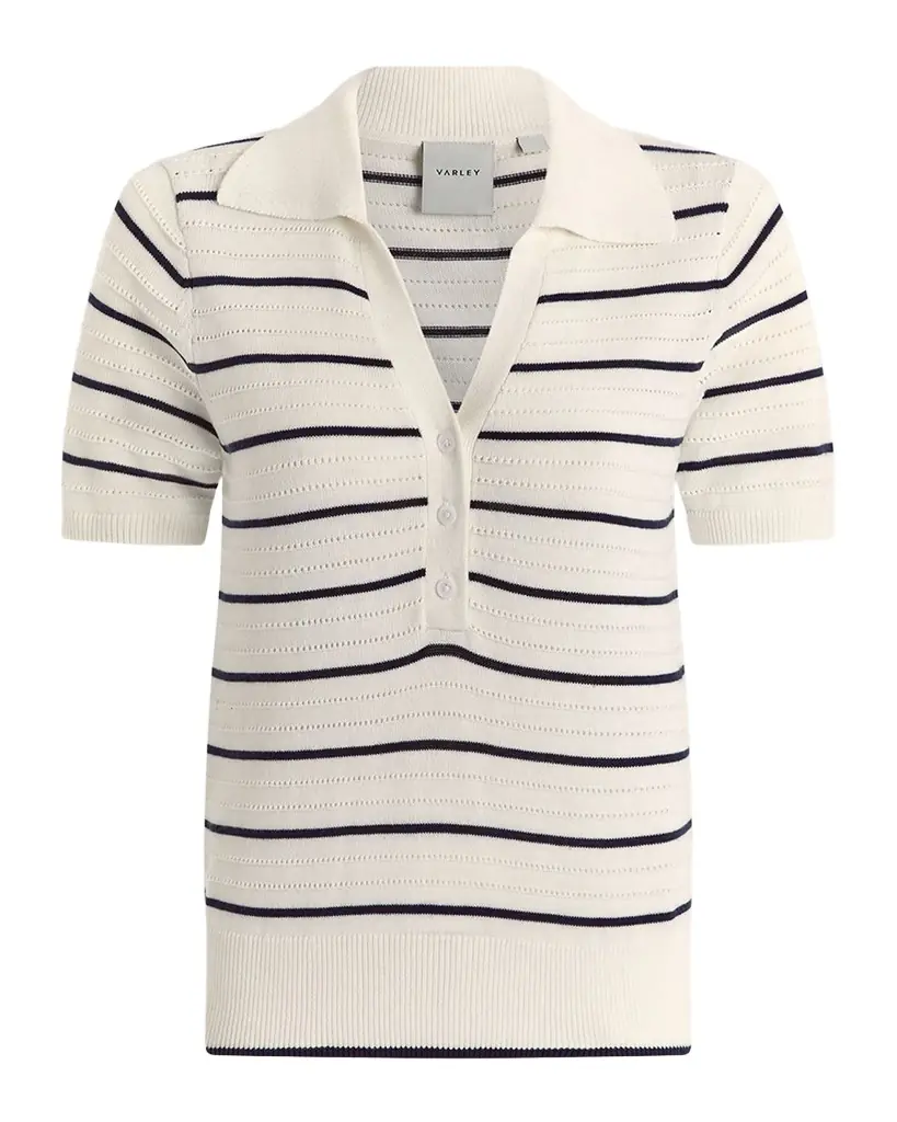 Varley Wren Striped Knit Polo