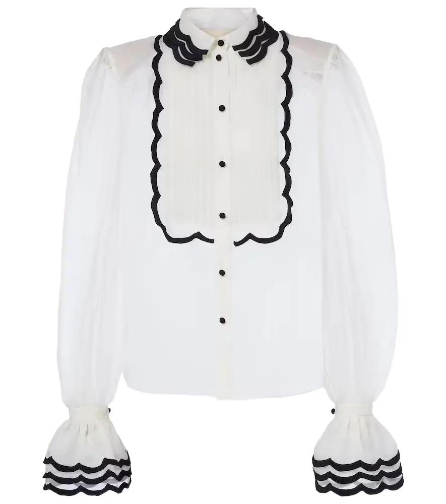 Valentino Sheer silk organza blouse