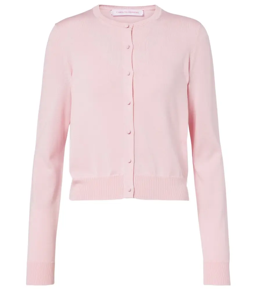 Carolina Herrera Cropped silk and cotton cardigan