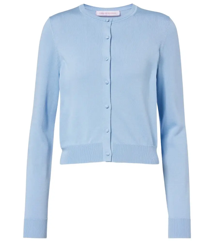 Carolina Herrera Cropped silk and cotton cardigan
