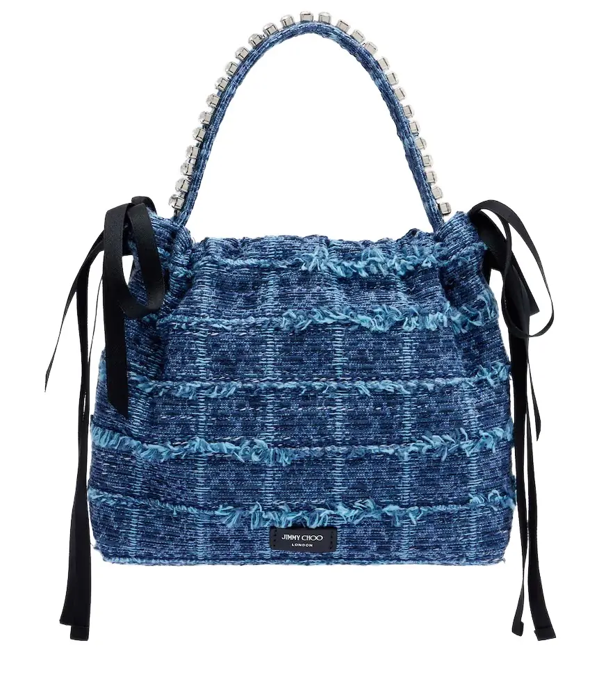 Jimmy Choo Drawstring Mini embellished top-handle bag